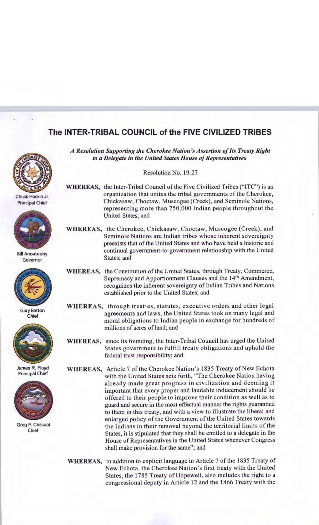 The INTER TRIBAL COUNCIL Of The FIVE CIVILIZED TRIBES DocsLib   The Inter Tribal Council Of The Five Civilized Tribes 