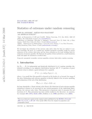 Statistics of Extremes Under Random Censoring