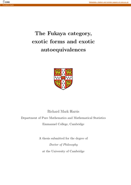 The Fukaya Category, Exotic Forms and Exotic Autoequivalences