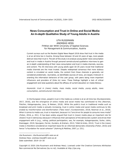 News Consumption and Trust in Online and Social Media: an In-Depth Qualitative Study of Young Adults in Austria
