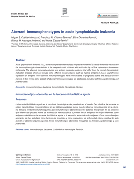 Aberrant Immunophenotypes in Acute Lymphoblastic Leukemia