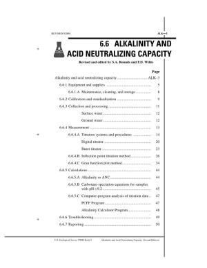6.6 Alkalinity and Acid Neutralizing Capacity