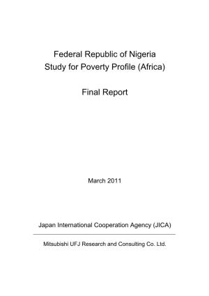 Federal Republic of Nigeria Study for Poverty Profile (Africa)