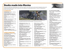 Books Made Into Movies VIDEO CLIPS Reveal Movie Clips While Reading Longer Texts with Your Students
