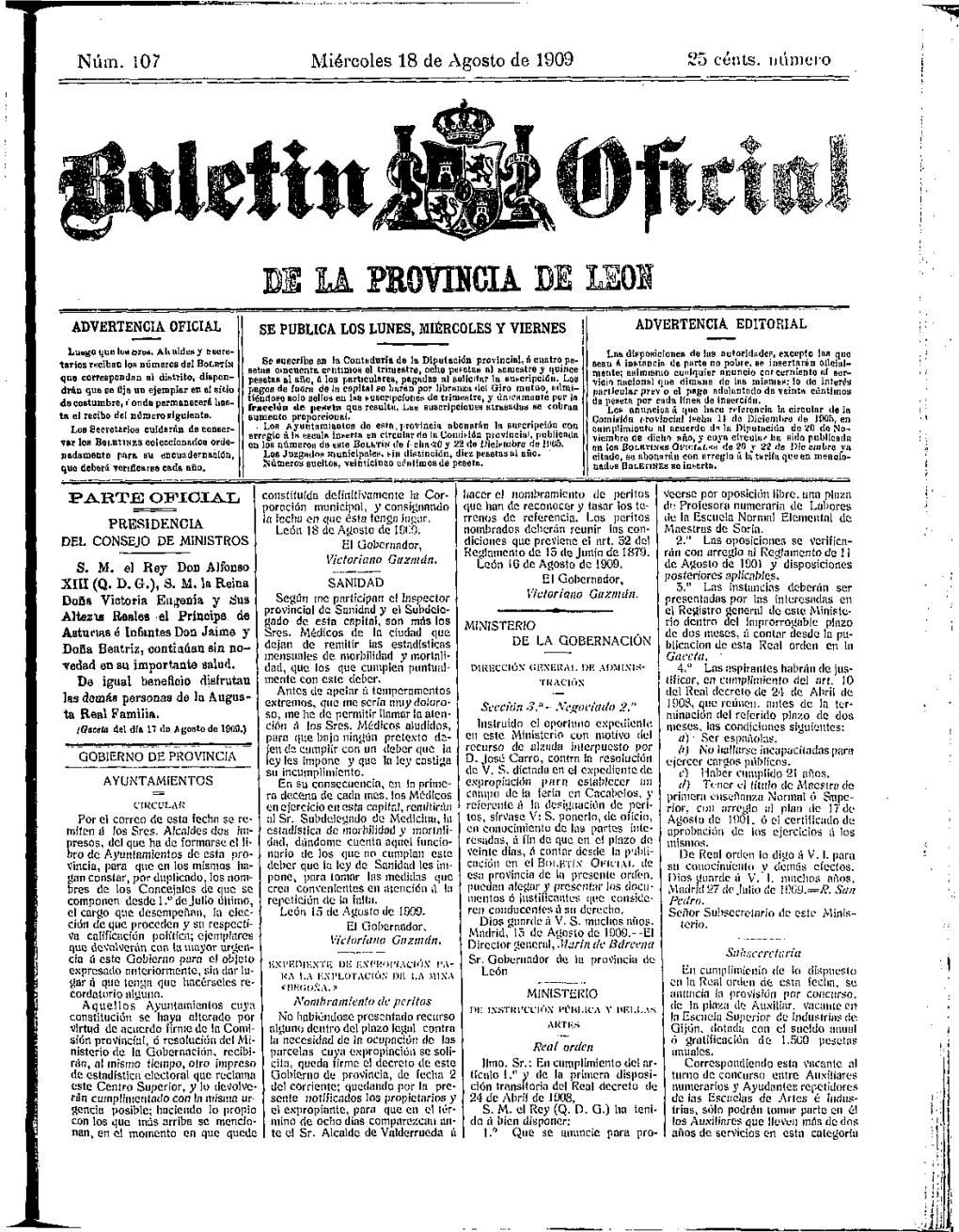 Miércoles 18 De Agosto De 1909 ¿O Cents, Uuniei O