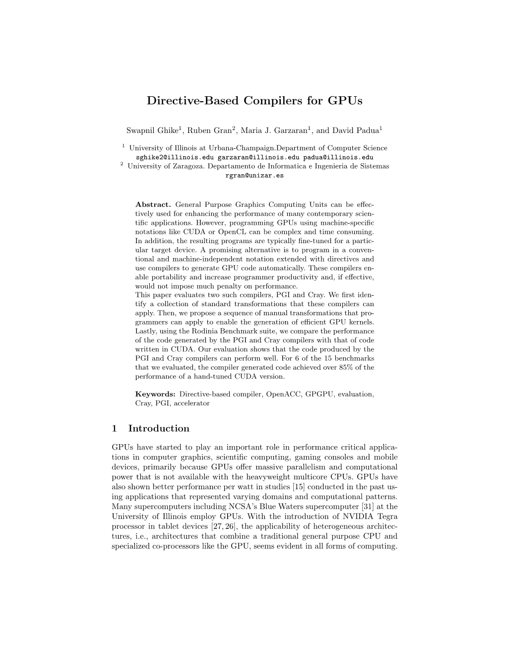 Directive-Based Compilers for Gpus