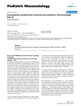 Pediatric Rheumatology Biomed Central