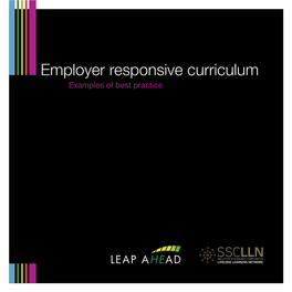 Employer Responsive Curriculum Examples of Best Practice Contents