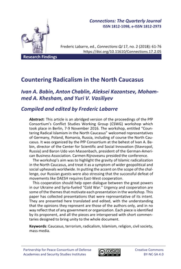 Countering Radicalism in the North Caucasus Ivan A