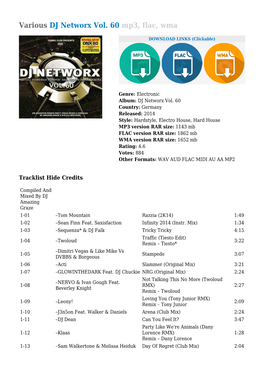 Various DJ Networx Vol. 60 Mp3, Flac, Wma