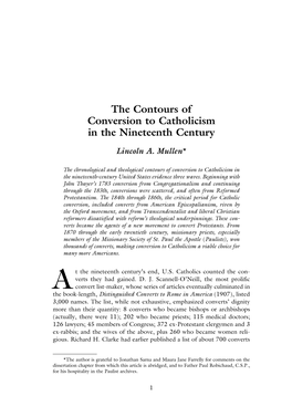 The Contours of Conversion to Catholicism in the Nineteenth Century