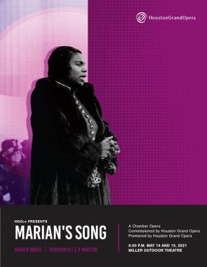 Marian's Song Premiered by Houston Grand Opera 8:00 P.M