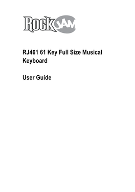 RJ461 61 Key Full Size Musical Keyboard User Guide