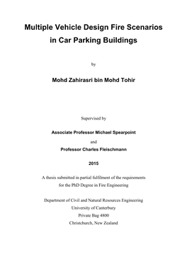 Multiple Vehicle Design Fire Scenarios in Car Parking Buildings