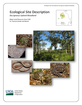 Ecological Site Description| Dry Igneous Upland Woodland