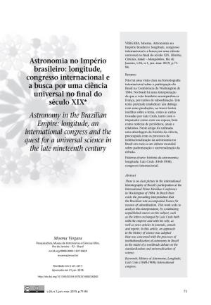 Astronomy in the Brazilian Empire