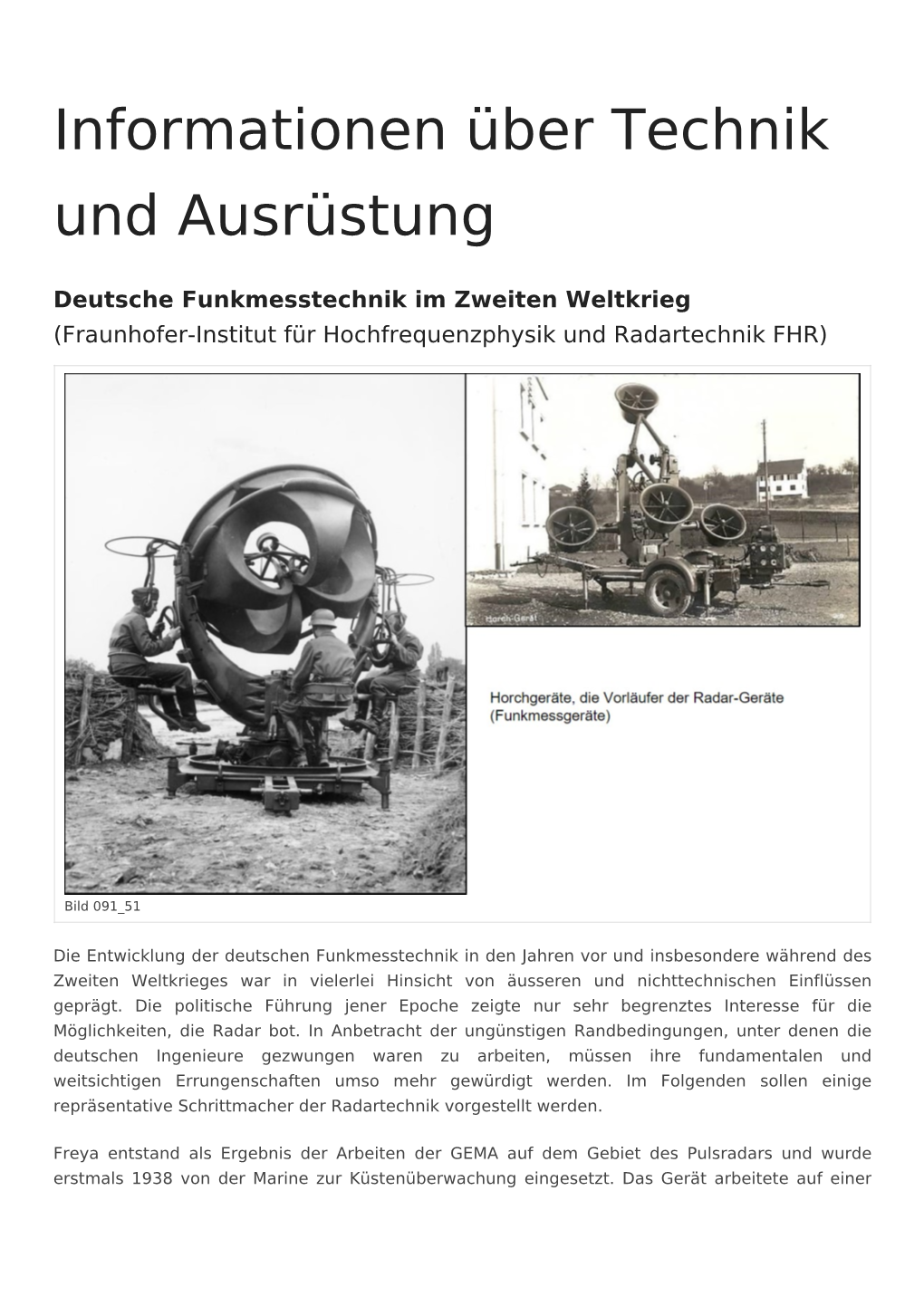 Informationen Über Technik Und Ausrüstung