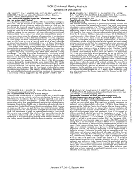 SICB 2010 Annual Meeting Abstracts