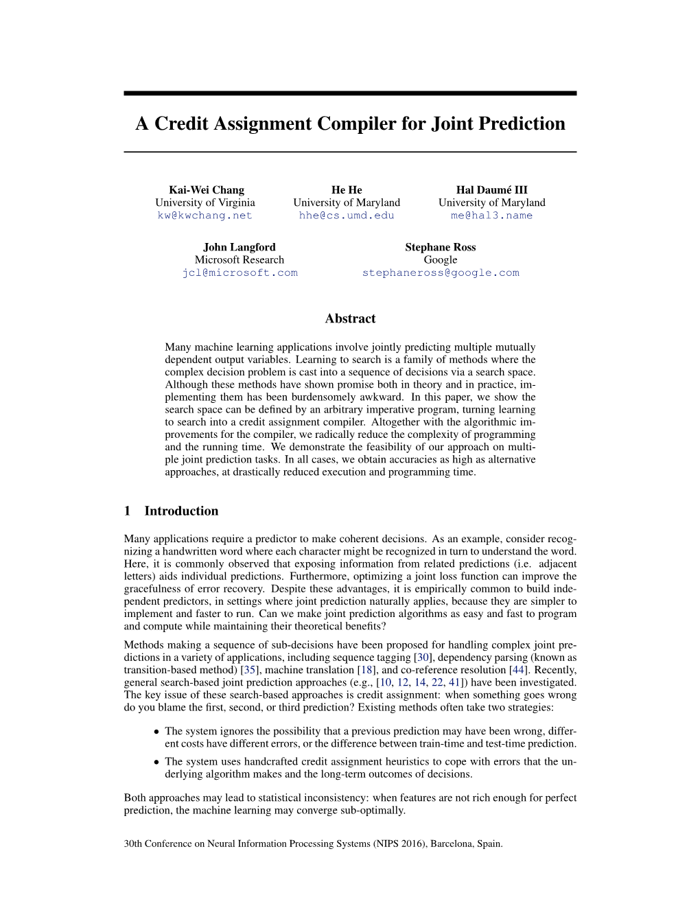 A Credit Assignment Compiler for Joint Prediction