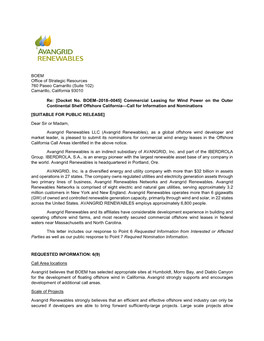Avangrid Renewables LLC Nomination