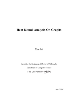 Heat Kernel Analysis on Graphs