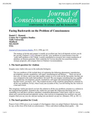 Facing Backwards on the Problem of Consciousness