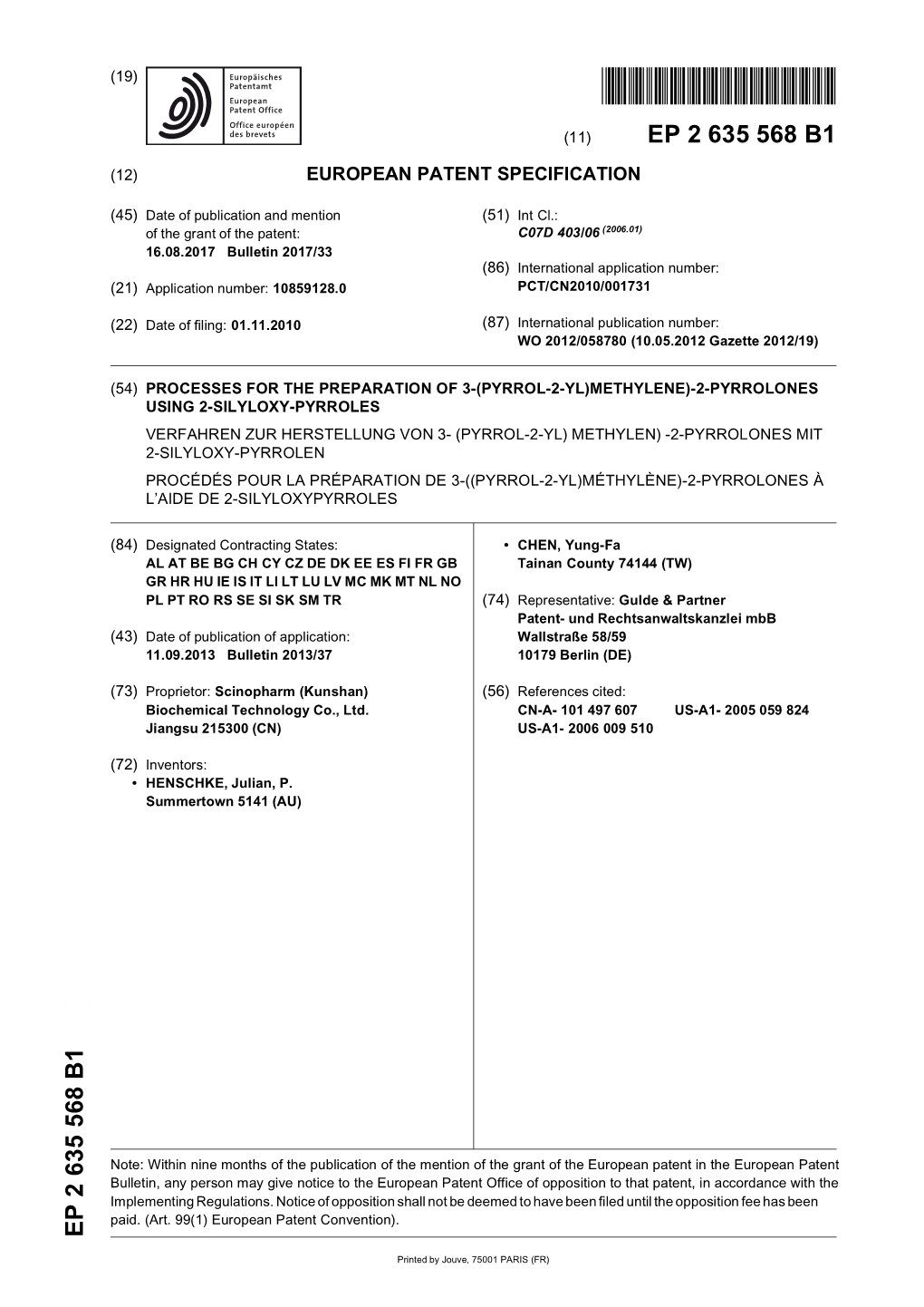 Processes for the Preparation of 3-(Pyrrol-2