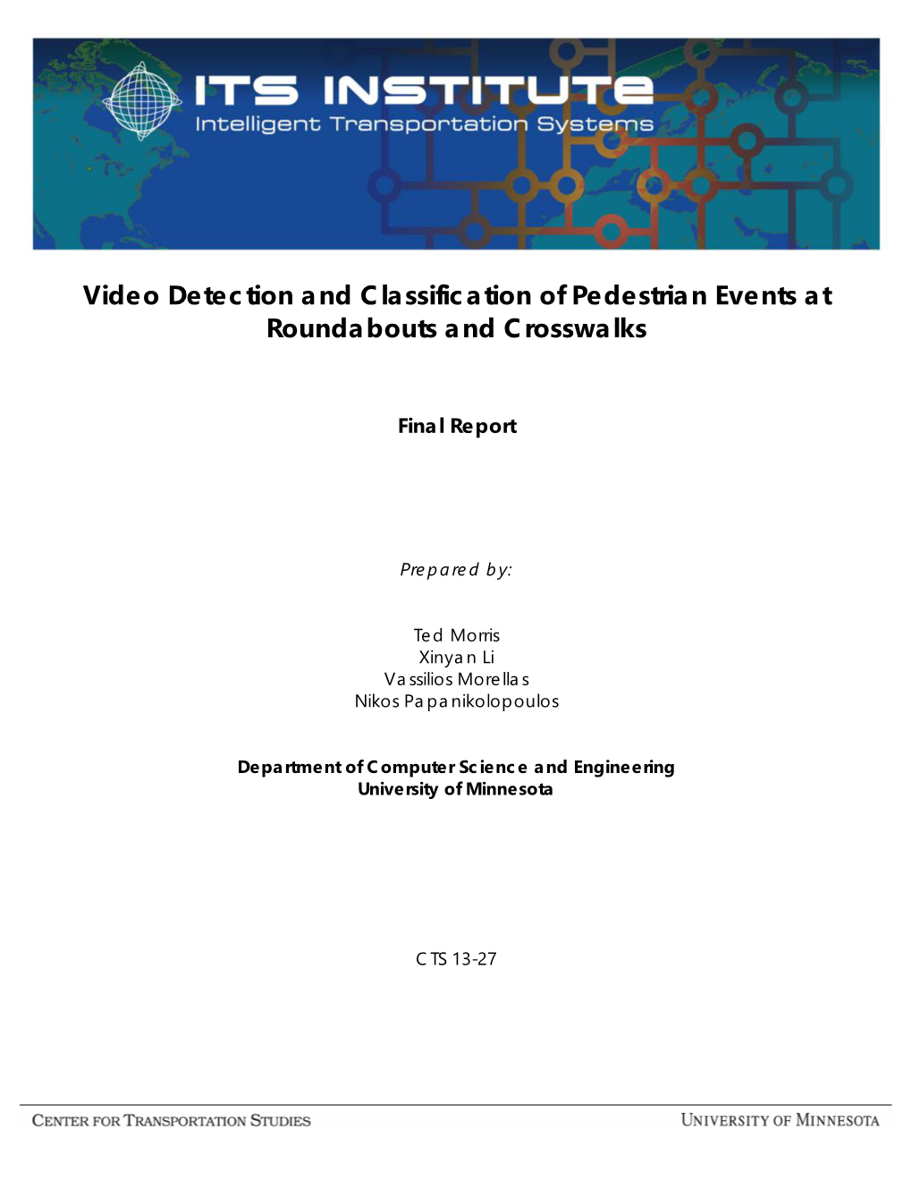 Video Detection and Classification of Pedestrian Events at Roundabouts and Crosswalks