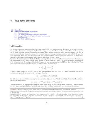 22.51 Course Notes, Chapter 4: Two-Level Systems