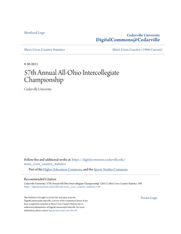 57Th Annual All-Ohio Intercollegiate Championship Cedarville University