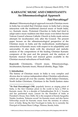 Karnatic Music and Christianity
