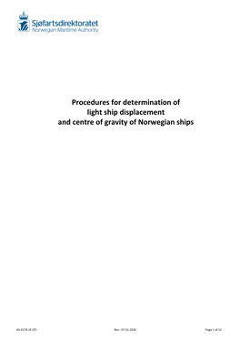 KS-0179-1E Procedure for Inclining Test and Determination of Lightship