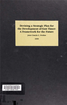 Devising a Strategic Plan for the Development of East Timor: a Framework for the Future If