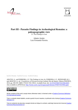 Parasite Findings in Archeological Remains: a Paleogeographic View 23