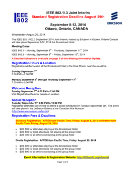 IEEE 802.1/.3 Joint Interim Standard Registration Deadline August 29Th