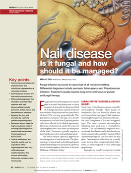 Nail Disease. Is It Fungal and How Should It Be Managed?