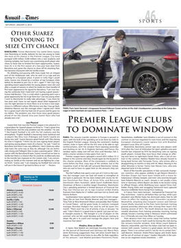Premier LEAGUE Clubs to Dominate Window