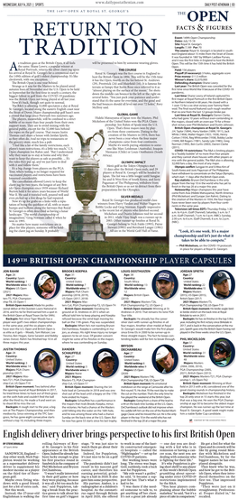 149Th British Open Championship Player Capsules