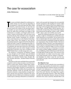 The Case for Ecosocialism 29 John Molyneux
