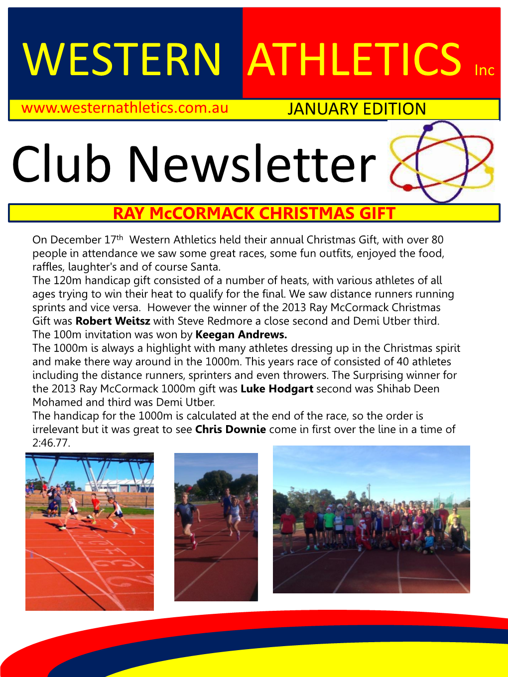 Club Newsletter RAY Mccormack CHRISTMAS GIFT