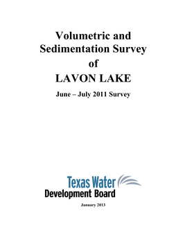 Volumetric and Sedimentation Survey of LAVON LAKE June – July 2011 Survey