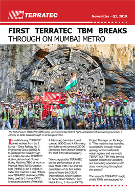 First Terratec Tbm Breaks Through on Mumbai Metro