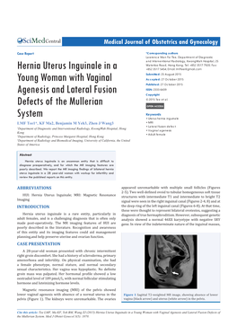 Hernia Uterus Inguinale in a Young Woman with Vaginal Agenesis and Lateral Fusion Defects of the Mullerian System