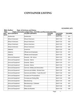 Container Listing