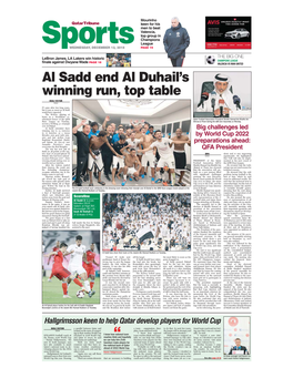 Al Sadd End Al Duhail's Winning Run, Top Table