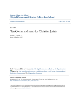 Ten Commandments for Christian Jurists Robert F
