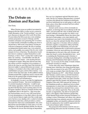 The Debate on Zionism and Racism