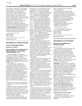Federal Register/Vol. 77, No. 9/Friday, January 13, 2012/Notices