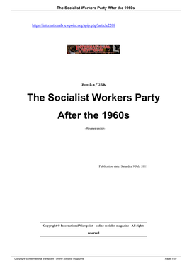 The Socialist Workers Party After the 1960S