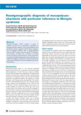 Charidosis with Particular Reference to Morquio Syndrome